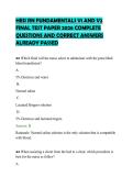 HESI RN FUNDAMENTALS V1 AND V2 FINAL TEST PAPER 2026 COMPLETE QUESTIONS AND CORRECT ANSWERS ALREADY PASSED