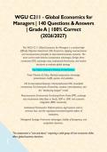 WGU C211 - Global Economics for Managers &vert; 140 Questions & Answers &vert; Grade A &vert; 100&percnt; Correct &lpar;2026&sol;2027&rpar;