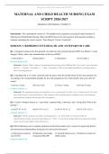 Maternal and Child Health Nursing Exam 2026&sol;2027 &ndash; Questions and Answers Comprehensive Exam Material