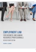 Study Guide &ndash; Employment Law for Business and Human Resources Professionals &lpar;Revised 4th Edition&rpar; &vert; Exam Notes & Key Concepts