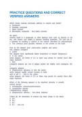 PRACTICE QUESTIONS AND CORRECT VERIFIED ANSWERS