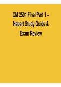 CM 2501 Final Part 1 Hebert Study Guide and Exam Review Comprehensive Questions Answers Detailed Explanations 2025&sol; 2026