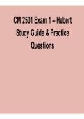 CM 2501 Exam 1 Hebert Study Guide and Practice Questions Comprehensive Answers Detailed Explanations 2025&sol; 2026