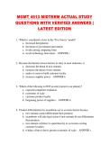MGMT 4513 MIDTERM ACTUAL STUDY  QUESTIONS WITH VERIFIED ANSWERS &vert;  LATEST EDITION 