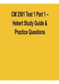 CM 2501 Test 1 Part 1 Hebert Study Guide and Practice Questions Comprehensive Answers Detailed Explanations 2025&sol; 2026