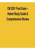 CM 2501 Final Exam Hebert Study Guide and Comprehensive Review Questions Answers Detailed Explanations 2025&sol; 2026