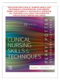 Test Bank &ndash; Clinical Nursing Skills and Techniques 11th Edition by Anne Griffin Perry & Patricia A&period; Potter &vert; Exam Questions & Solutions