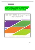 Test Bank &ndash; Industrial Relations in Canada &lpar;4th Edition&rpar; by Robert Hebdon&comma; Brown & Walsworth &vert; Exam Questions & Solutions