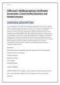 CWB Level 1 Welding Inspector Certification Examination &vert; Latest Verified Questions and Detailed Answers