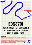 EDS3701 Assignment 2 &lpar;Optional&rpar; Semester 1 Memo &vert; Due 17 April 2026
