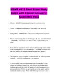 MGMT 4513 Final Exam Study  Guide with Correct Answers &vert;  Guarantee Pass 