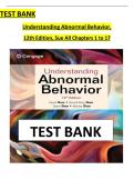 Test Bank &ndash; Understanding Abnormal Behavior 12th Edition by Sue &vert; Exam Questions & Solutions
