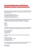 Therapist Multiple-Choice SAE Ultimate Questions and 100&percnt; Correct Answers &lpar;A&plus;&rpar;