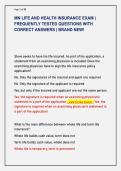 MN LIFE AND HEALTH INSURANCE EXAM &vert;  FREQUENTLY TESTED QUESTIONS WITH  CORRECT ANSWERS &vert; BRAND NEW&excl;