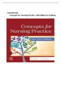 Test Bank &ndash; Concepts for Nursing Practice 4th Edition by Giddens &vert; Exam Questions & Solutions