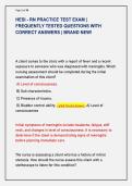 HESI - RN PRACTICE TEST EXAM &vert;  FREQUENTLY TESTED QUESTIONS WITH  CORRECT ANSWERS &vert; BRAND NEW&excl;