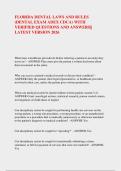 FLORIDA DENTAL LAWS AND RULES  &lpar;DENTAL EXAM ADEX CDCA&rpar; WITH  VERIFIED QUESTIONS AND ANSWERS&vert;&vert;  LATEST VERSION 2026 