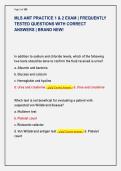MLS AMT PRACTICE 1 & 2 EXAM &vert; FREQUENTLY  TESTED QUESTIONS WITH CORRECT  ANSWERS &vert; BRAND NEW&excl; 