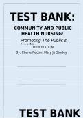 Test Bank &mdash; Community and Public Health Nursing&colon; Promoting the Public&rsquo;s Health &vert; Rector & Stanley &vert; 10th Edition &vert; Complete All Chapters &vert; Verified Q&A