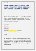HAWAII JOURNEYMAN ELECTRICIAN EXAM  &lpar;CODE&rpar; &vert; FREQUENTLY TESTED QUESTIONS  WITH CORRECT ANSWERS &vert; BRAND NEW&excl; 
