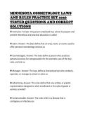MINNESOTA COSMETOLOGY LAWS  AND RULES PRACTICE SET 2026  TESTED QUE