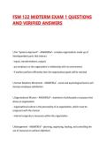 FSM 122 MIDTERM EXAM 1 QUESTIONS AND VERIFIED ANSWERS