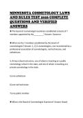 MINNESOTA COSMETOLOGY LAWS  AND RULES TEST 2026 COMPLETE  QUESTIONS AND VERIFIED  ANSWERS