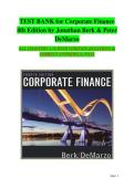 Corporate Finance 4th Edition by Jonathan Berk Test Bank Study Guide Comprehensive Questions Answers Detailed Explanations 2025&sol; 2026
