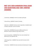 MGT-3013 RON ANDERSON FINAL EXAM 2026 QUESTIONS AND 100&percnt; VERIFIED ANSWERS