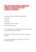 MGT 3013 FINAL EXAM&ndash; ANDERSON COMPLETE QUESTIONS WITH CORRECT ANSWERS