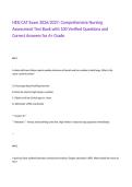 HESI CAT Exam 2026&sol;2027&colon; Comprehensive Nursing Assessment Test Bank with 100 Verified Questions and Correct Answers for A&plus; Grade