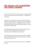SOC 100 Exam 1 &lpar;CH 1-5&rpar; QUESTIONS AND CORRECT ANSWERS