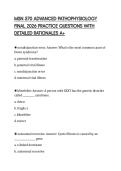 MSN 570 ADVANCED PATHOPHYSIOLOGY  FINAL 2026 PRACTICE QUESTIONS WITH  DETAILED RATIONALES A&plus;