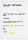 CWB 47&period;1 EXAM &vert; FREQUENTLY TESTED  QUESTIONS WITH CORRECT ANSWERS &vert;  BRAND NEW&excl;