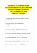 CHEM 1030 EXAM STUDY GUIDE  2026&sol;2027 COMPLETE QUESTIONS WITH  VERIFIED CORRECT ANSWERS &vert;&vert;  100&percnt; GUARANTEED PASS  <NEWEST VERSION> 