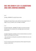 SOC 100&colon; EXAM &num;1 &lpar;CH 1-5&rpar; QUESTIONS AND 100&percnt; VERIFIED ANSWERS 