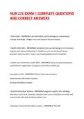 NUR 272 EXAM 1 COMPLETE QUESTIONS AND CORRECT ANSWERS