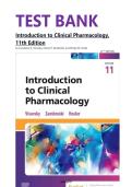 TEST BANK FOR Introduction to Clinical Pharmacology&comma; 11th Edition by Constance G&period; Visovsky&comma; Cheryl H&period; Zambroski&comma; and Shirley M&period; Hosler ISBN&colon; 9780443113369 ALL CHAPTERS COVERED 100&percnt; VERIFIED A&plus; GRADE ASSURED&excl;&excl;&excl;&excl;&excl;NEW LATEST UPDATE&excl;&excl;&excl;&excl;&excl;