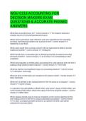 WGU C213 ACCOUNTING FOR DECISION MAKERS EXAM QUESTIONS & ACCURATE PASSED ANSWERS