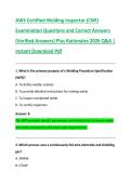 AWS Certified Welding Inspector &lpar;CWI&rpar;  Examination Questions and Correct Answers  &lpar;Verified Answers&rpar; Plus Rationales 2026 Q&A &vert;  Instant Download Pdf