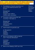 WGU - C213- ACCOUNTING FOR MBAS &lpar;DECISION MAKERS&rpar; QUESTIONS & ANSWERS PASSED