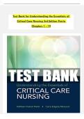 TEST BANK For Understanding the Essentials of Critical Care Nursing&comma; 3rd Edition by Perrin&comma; Verified Chapters 1 - 19&comma; Complete Newest Version