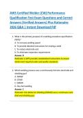 AWS Certified Welder &lpar;CW&rpar; Performance  Qualification Test Exam Questions and Correct  Answers &lpar;Verified Answers&rpar; Plus Rationales  2026 Q&A &vert; Instant Download Pdf