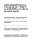 NATIONAL BOARD FOR PROFESSIONAL  TEACHING STANDARDS COMPREHENSIVE  EXAMINATION TEST 2026 FULL QUESTIONS  AND CORRECT ANSWERS