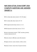 NUR 2058 ACTUAL EXAM SCRIPT 2026 COMPLETE QUESTIONS AND ANSWERS GRADED A&plus;
