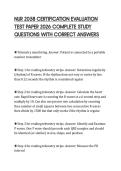 NUR 2058 CERTIFICATION EVALUATION TEST PAPER 2026 COMPLETE STUDY QUESTIONS WITH CORRECT ANSWERS
