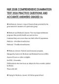 NUR 2058 COMPREHENSIVE EXAMINATION TEST 2026 PRACTICE QUESTIONS AND ACCURATE ANSWERS GRADED A&plus;