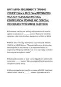 NAVY MPPEH REQUIREMENTS TRAINING  COURSE EXAM 4 2026 EXAM PREPARATION  PACK KEY HAZARDOUS MATERIAL  IDENTIFICATION STORAGE AND DISPOSAL  PROCEDURES WITH SAMPLE QUESTIONS