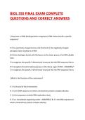 BIOL 350 FINAL EXAM COMPLETE QUESTIONS AND CORRECT ANSWERS