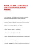 KU BIOL 350 FINAL EXAM COMPLETE QUESTIONS WITH 100&percnt; VERIFIED ANSWERS
